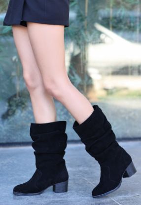 Pope Siyah Süet Topuklu Bot resmi