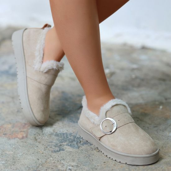 Tote Bej Süet Babet Ayakkabı resmi