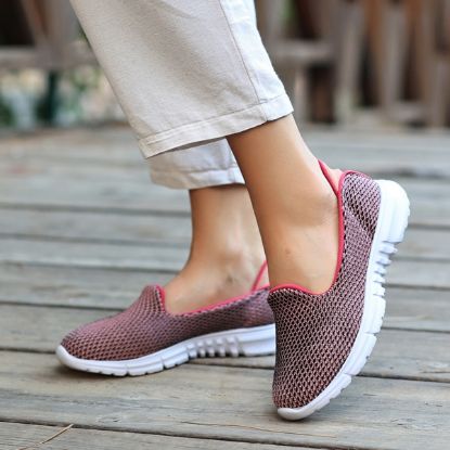 Enox Fuşya Desenli Streş Babet Ayakkabı resmi