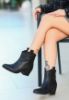 Akver Siyah Cilt Topuklu Bot resmi