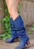 Tanya Mavi Kot Topuklu Çizme resmi
