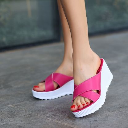 Lima Fuşya Cilt Dolgu Topuk Terlik resmi