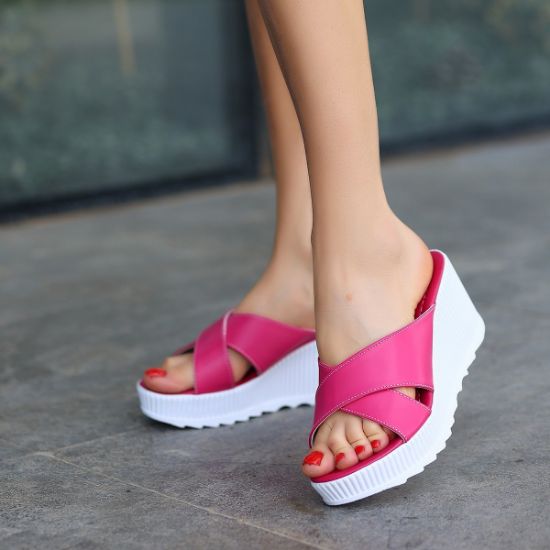 Lima Fuşya Cilt Dolgu Topuk Terlik resmi