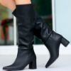 Roksa Siyah Cilt Topuklu Çizme resmi