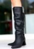 Roksa Siyah Cilt Topuklu Çizme resmi