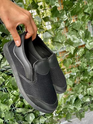 Lota Siyah Cilt Streçli Babet  Ayakkabı resmi