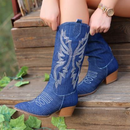 Cayla Mavi Kot Topuklu Çizme resmi