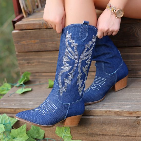 Cayla Mavi Kot Topuklu Çizme resmi