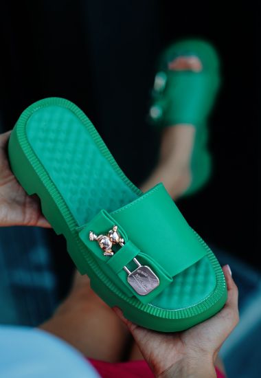 Akya Yeşil Cilt Terlik resmi