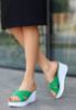 Lima Yeşil Cilt Dolgu Topuk Terlik resmi