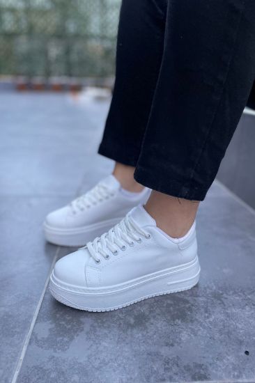 Leran Beyaz Cilt Bağcıklı Spor Ayakkabı resmi