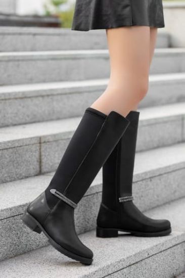 Wikto Siyah Cilt Topuklu Çizme resmi