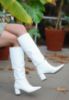 Roksa Beyaz Cilt Topuklu Çizme resmi