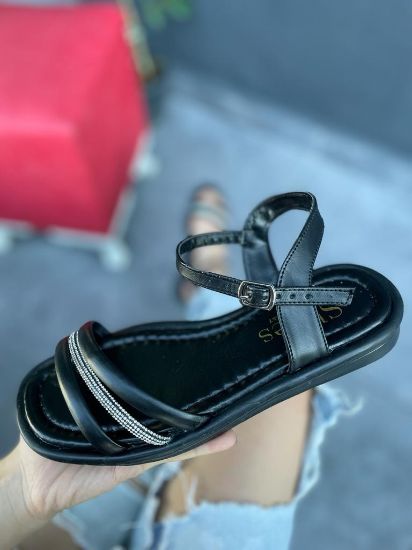 Mopi Siyah Cilt Kemerli Sandalet resmi