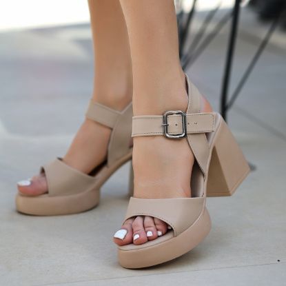 Sody Nude Cilt Topuklu Sandalet resmi