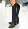 Milla Siyah Cilt Tak Çıkar Topuklu Bot Ve Çizme resmi