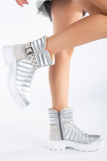 Tamara Gümüş Saten Kürklü Kar Botu resmi