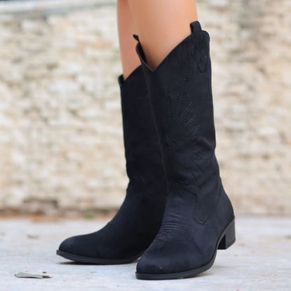 Lucia Siyah Süet Topuklu Çizme resmi