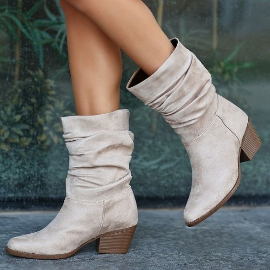 Dior Bej Süet Topuklu Bot resmi