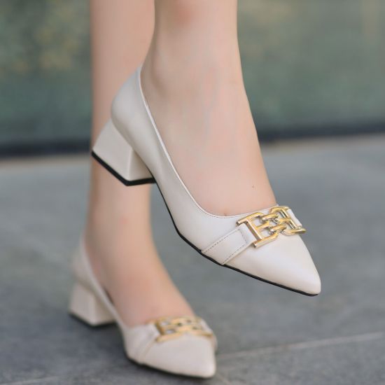 Erpo Bej Cilt Topuklu Ayakkabı resmi