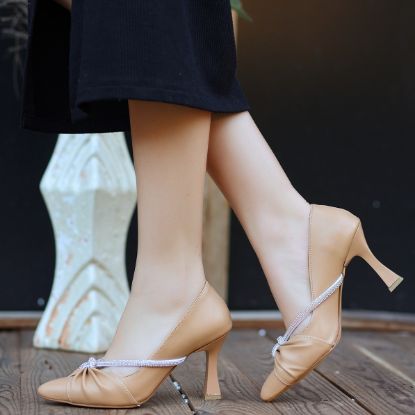 Lidiya Nude Cilt Stiletto Ayakkabı resmi