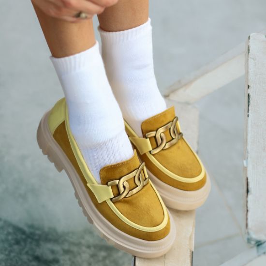 İveda Hardal Süet Babet Ayakkabı resmi