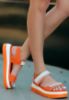 Vamo Turuncu Cilt Cırt Cırtlı Sandalet resmi