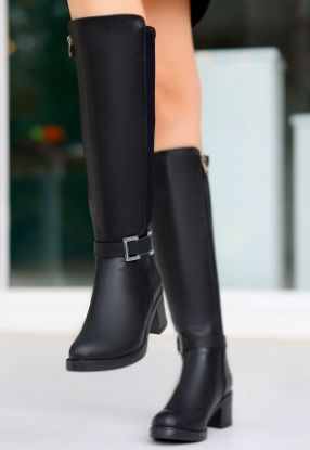 Emrat Siyah Cilt Topuklu Çizme resmi