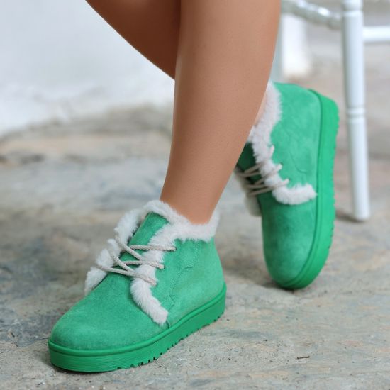 Simya Yeşil Süet Bağcıklı Bot resmi