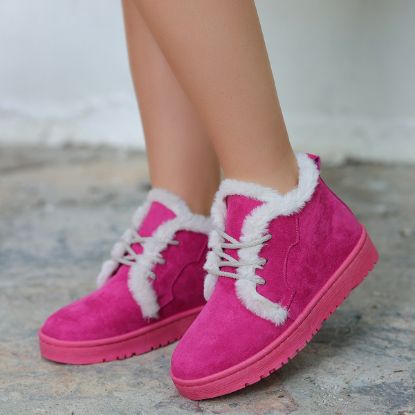 Simya Fuşya Süet Bağcıklı Bot resmi