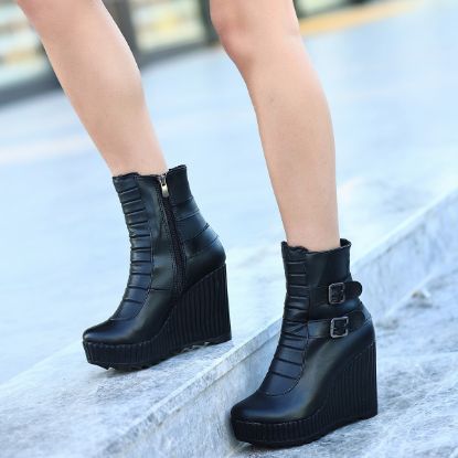 Jeila Siyah Cilt Dolgu Topuk Bot resmi