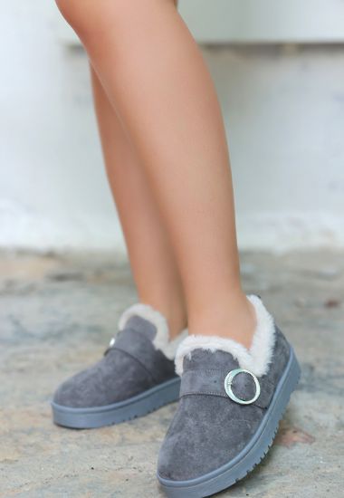 Tote Gri Süet Babet Ayakkabı resmi