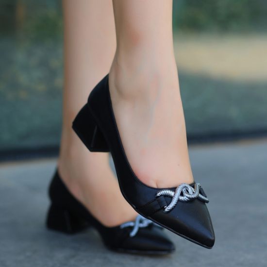 Rico Siyah Cilt Topuklu Ayakkabı resmi