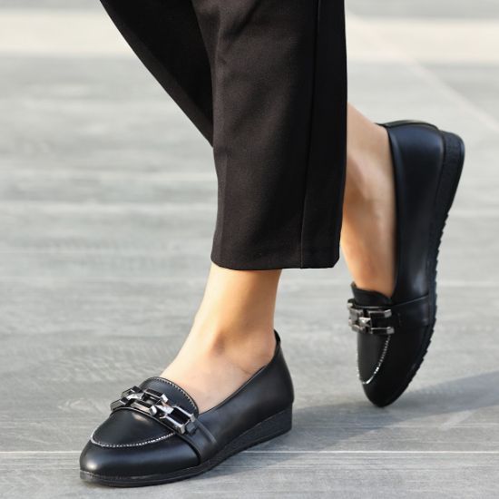 Dois Siyah Cilt Babet Ayakkabı resmi