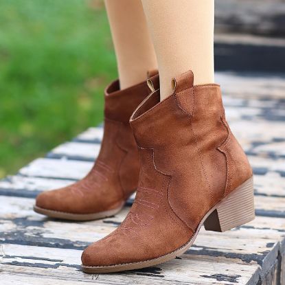 Akver Taba Süet Topuklu Bot resmi