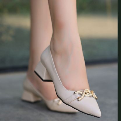 Rico Bej Cilt Topuklu Ayakkabı resmi