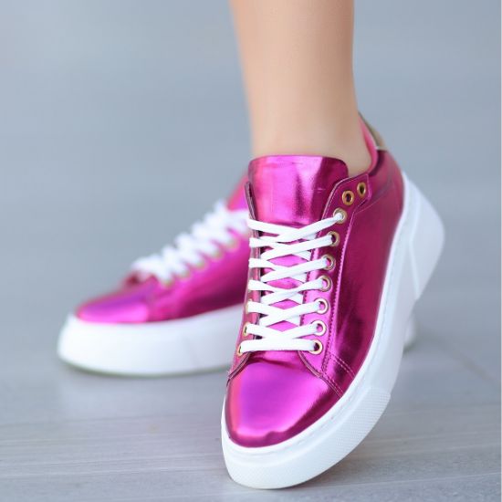 Nonti Fuşya Rugan Bağcıklı Spor Ayakkabı resmi