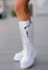 Lodina Beyaz Cilt Bağcıklı Çizme resmi