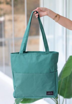 Yunda Yeşil Keten Çanta resmi