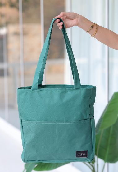 Yunda Yeşil Keten Çanta resmi