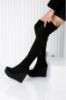 Onya Siyah Süet Dolgu Topuk Çizme resmi