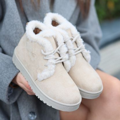 Simya Bej Süet Bağcıklı Bot resmi