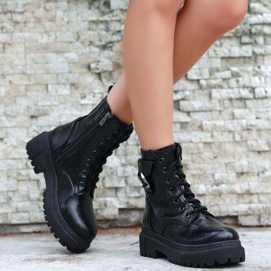 Savio Siyah Rugan Bağcıklı Bot resmi