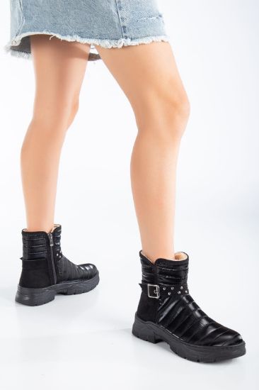 Tamara Siyah Saten Kürklü Kar Botu resmi