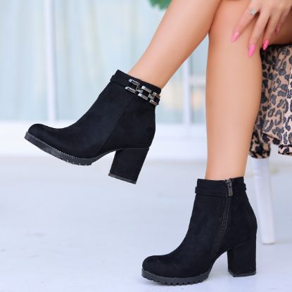 Moypi Siyah Süet Topuklu Bot resmi