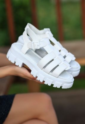 Kest Beyaz Cilt Sandalet resmi