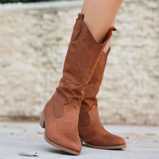 Lucia Taba Süet Topuklu Çizme resmi