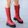 Lodina Kırmızı Cilt Bağcıklı Çizme resmi