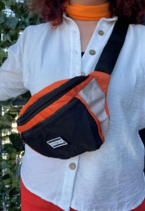 Kenta Siyah Turuncu Saten Çanta resmi