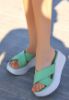 Oben Yeşil Cilt Dolgu Topuk Terlik resmi